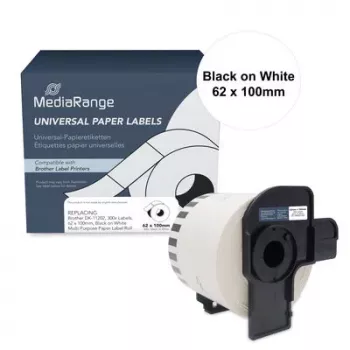 MEDIARANGE Etiketten kompatibel mit Brother DK-11202, 300 Stk., Schwarz/Weiß