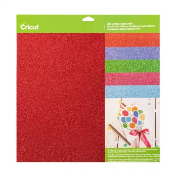 Cricut Glitzer-Karton Sampler 30 x 30 cm, 10 Blatt, Brights (P)