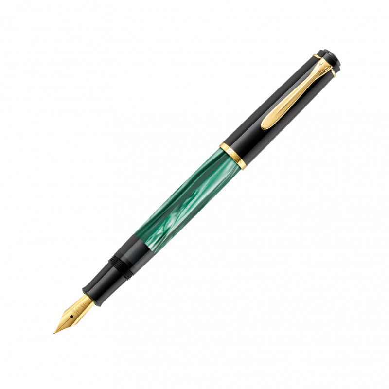 Pelikan Classic M200 Kolbenfüllfederhalter, grün marmoriert