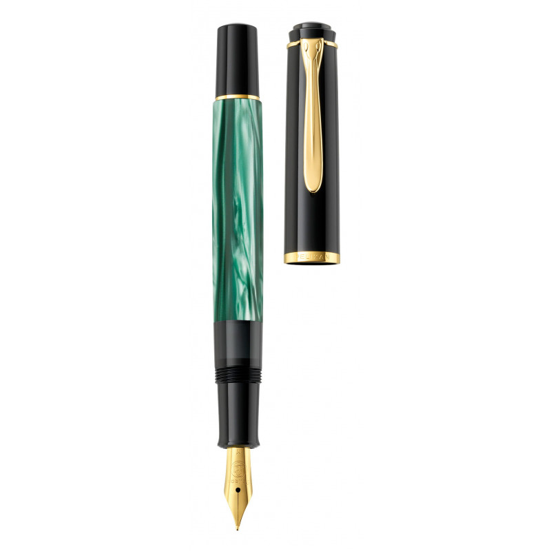 Pelikan Classic M200 Kolbenfüllfederhalter, grün marmoriert