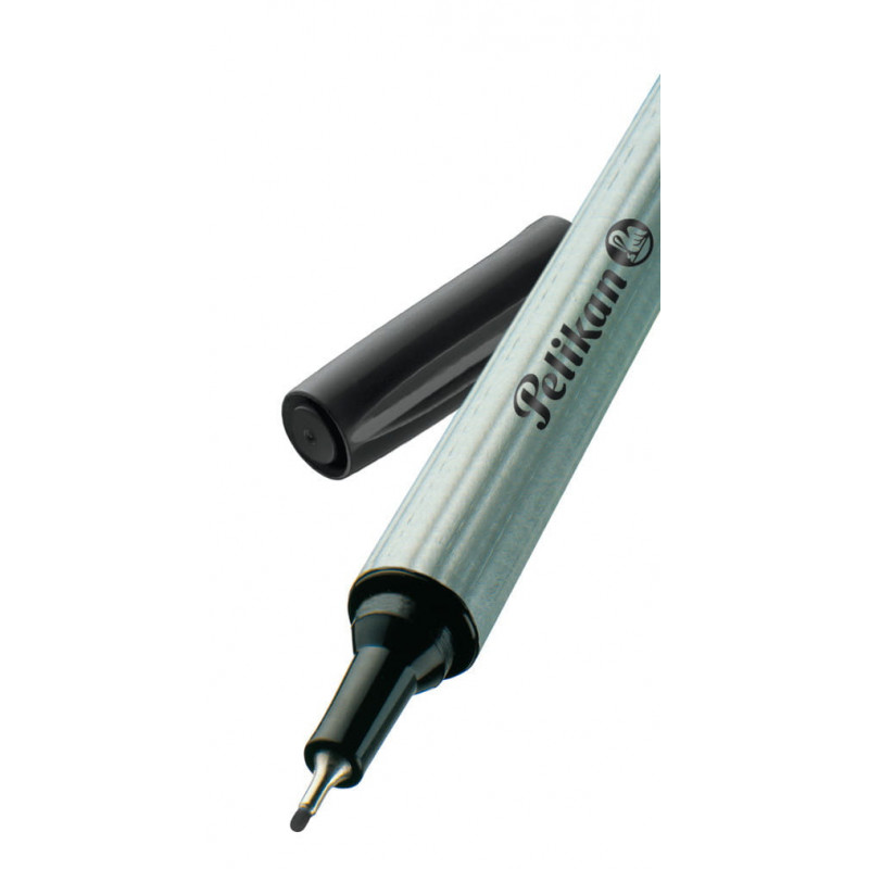 Pelikan Fineliner 96, Schwarz, metallummantelte Spitze, dokumentenechte lichtbeständige Tinte