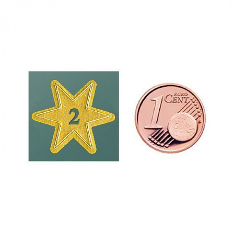 AVERY Zweckform Stern-Nummernaufkleber 1-24, Gold, 66 Etiketten
