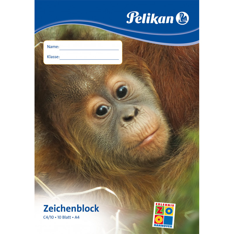 Pelikan C4/10 Zeichenblock A4, 100 g/m², 10 Blatt, chlorfrei, weiß