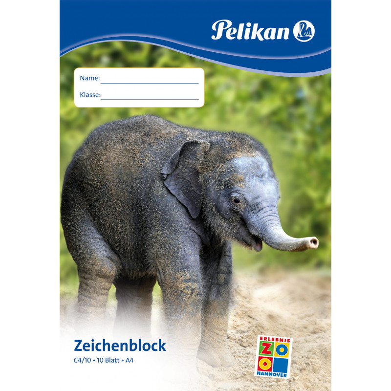 Pelikan C4/10 Zeichenblock A4, 100 g/m², 10 Blatt, chlorfrei, weiß