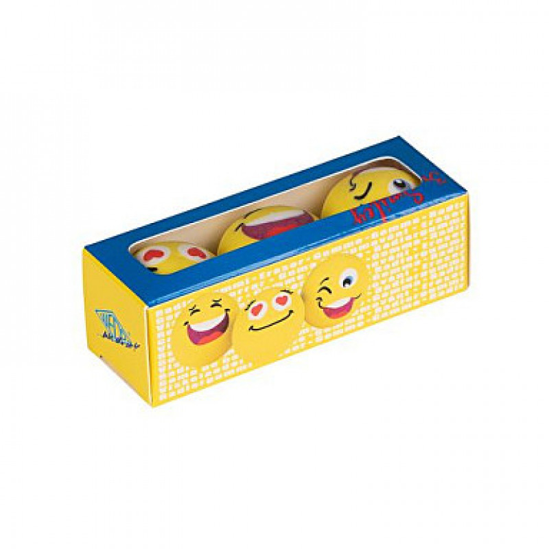 WEDO SMILEY Radiergummi, gelb, 3 Designs in einer Box
