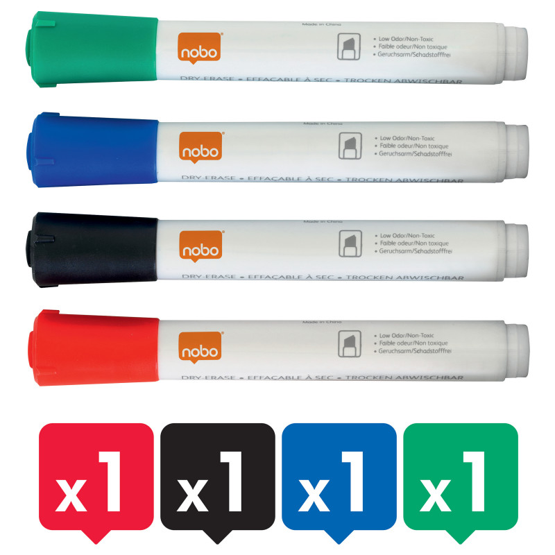 nobo Starter 6-teiliges Whiteboard-Marker-Set Mehrfarbig