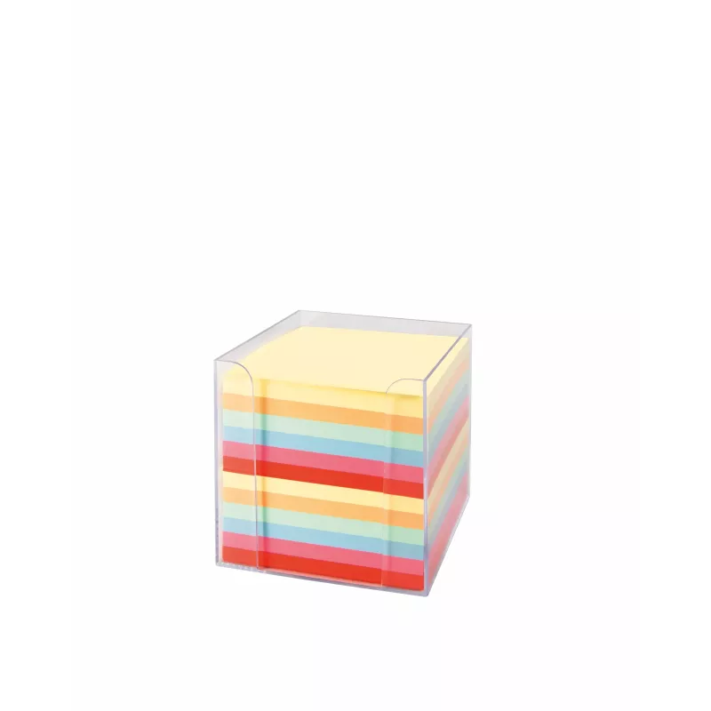 Folia Zettelbox inkl. 700 Notizzettel, transparent, farbig sortiert