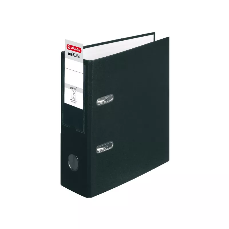 herlitz maX.f pro Aktenordner DIN A5 Hochformat, 8 cm, schwarzer Karton