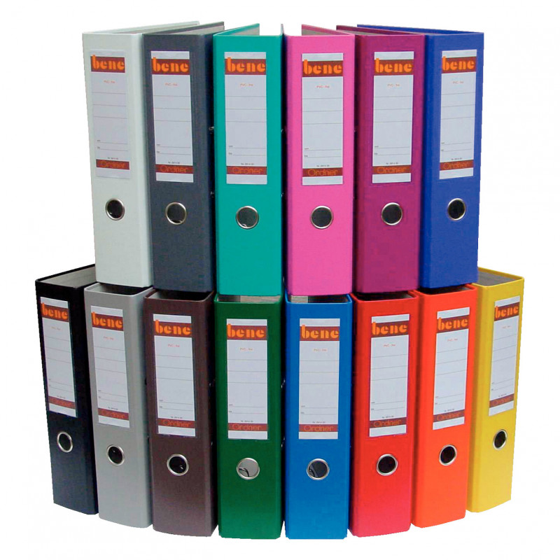 bene Lever Arch File, Rückenbreite 8,0 cm, DIN A4, Kunststoff, grau