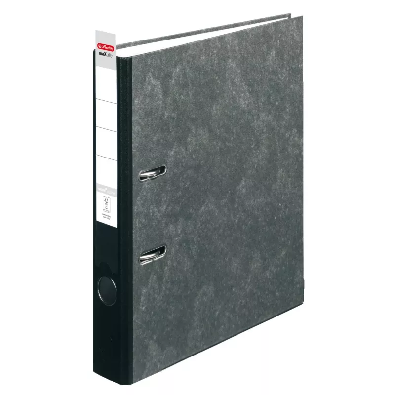 herlitz "maX.file nature" Ordner DIN A4, 5 cm, Wolkenmarmor schwarz
