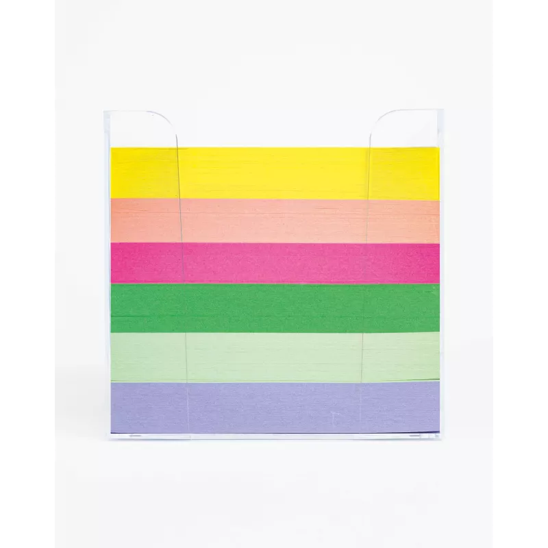 Folia Notizbox HAPPY VIBES durchsichtig inkl. 700 Notizzettel