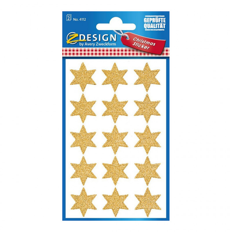 AVERY Zweckform Stern-Sticker, Gold, 30 Etiketten