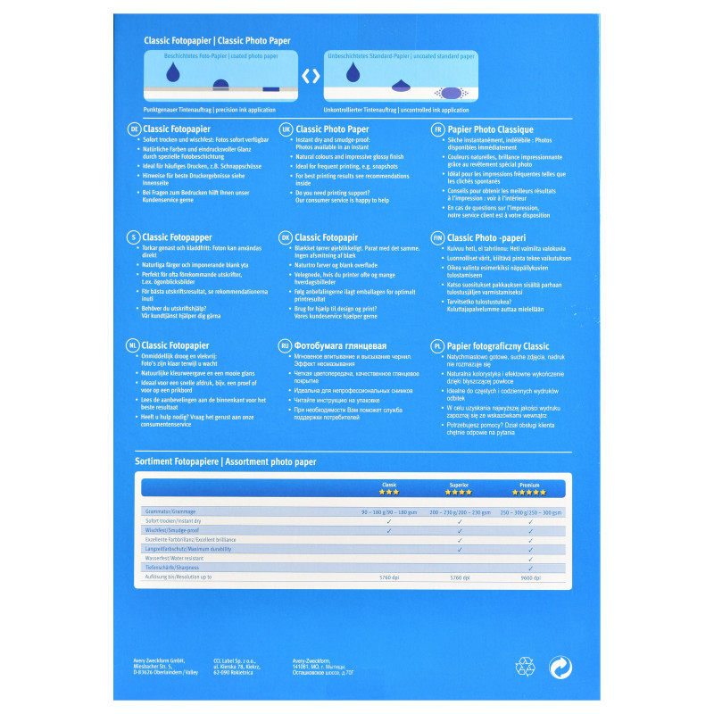 Avery Zweckform Everyday 2496 Fotopapier A4, 180 g/m², weiß, 100 Blatt