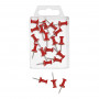WEDO Pinnwand-Pins, rot, Inhalt: 20 Stück, Pinlänge: 12 mm, Kopfdurchmesser: 10 mm, in Klarsichtbox (54 102)