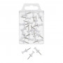 WEDO Pinnwand-Pins, weiß, Inhalt: 20 Stück, Pinlänge: 12 mm, Kopfdurchmesser: 10 mm, in Klarsichtbox (54 100)