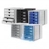 HAN 1450-63 DIN C4 Schubladenbox, 5 geschlossene Schubladen, transparent hellgrau, 27,5 x 33,0 x 32,0 cm