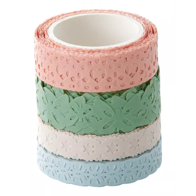 folia Washi Deco Tape Set, 4 x 5 m, Pastell