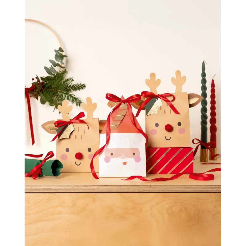 Folia Papiertüten Santa & Deer mehrfarbig