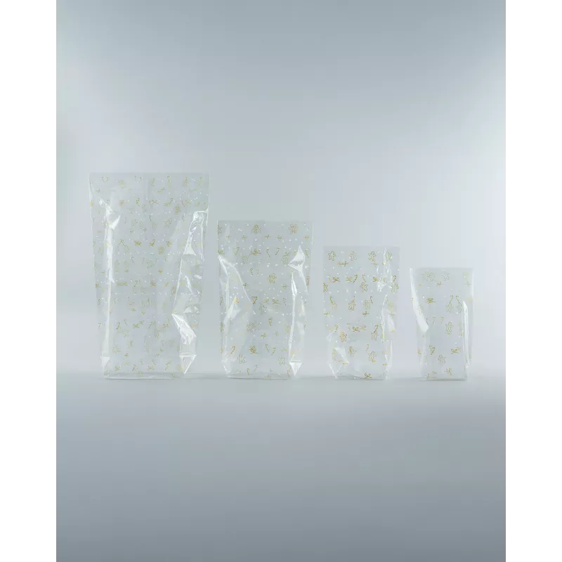 folia Cellophantüte 14.0 x 23.0 cm durchsichtig mit Golddruck