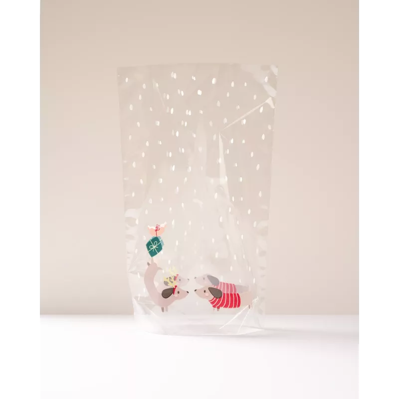 folia PP Bodenbeutel MERRY WOOFMAS 14,5 x 23,5 cm