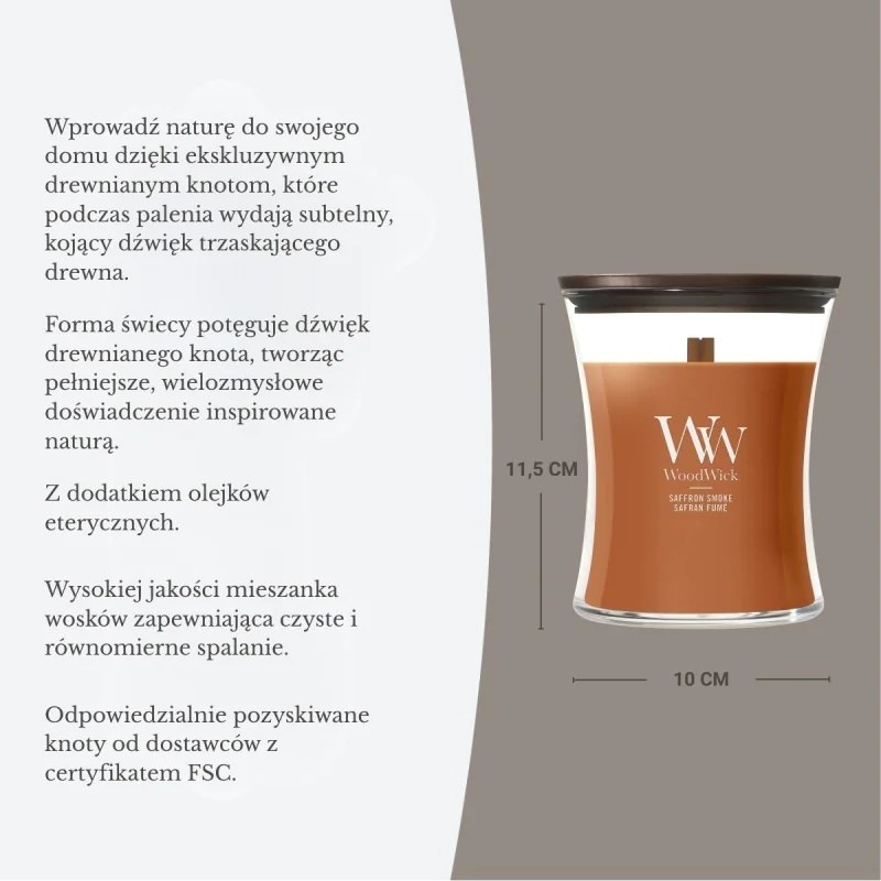 WoodWick Saffron Smoke Kerze, mittel