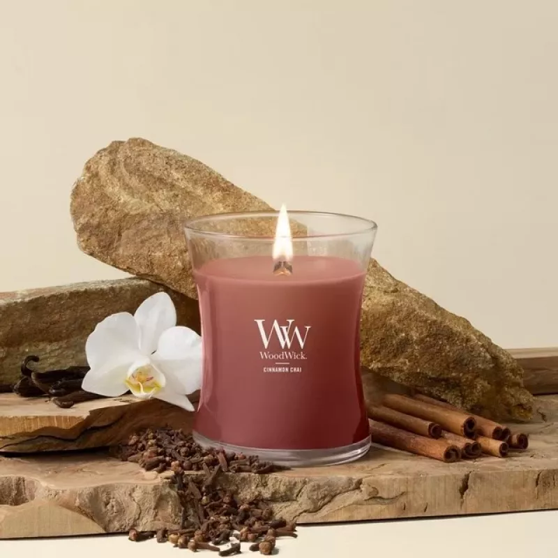 WoodWick kleine Kerze, Cinnamon Chai