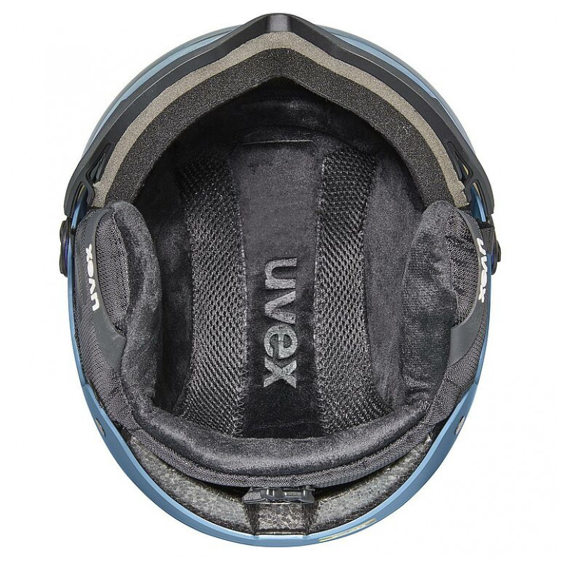 UVEX Wanted Visor Skihelm, Stein/Blau, 58-61