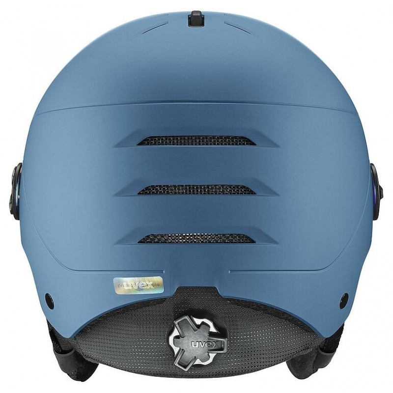 UVEX Wanted Visor Skihelm, Stein/Blau, 58-61