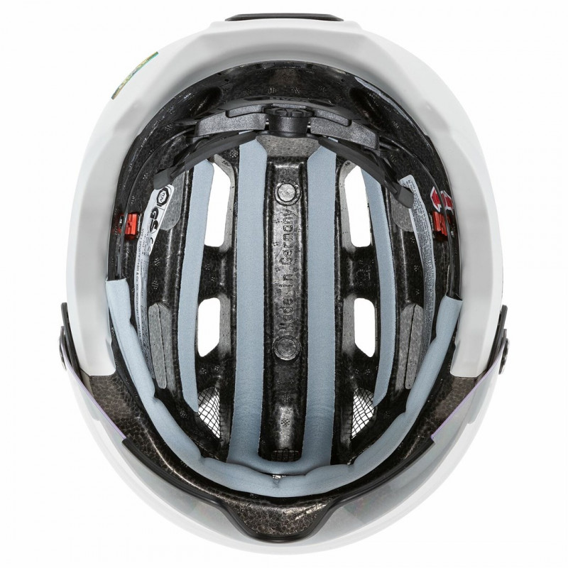 UVEX Finale Visor Fahrradhelm, Weiß/Sand, 52-57