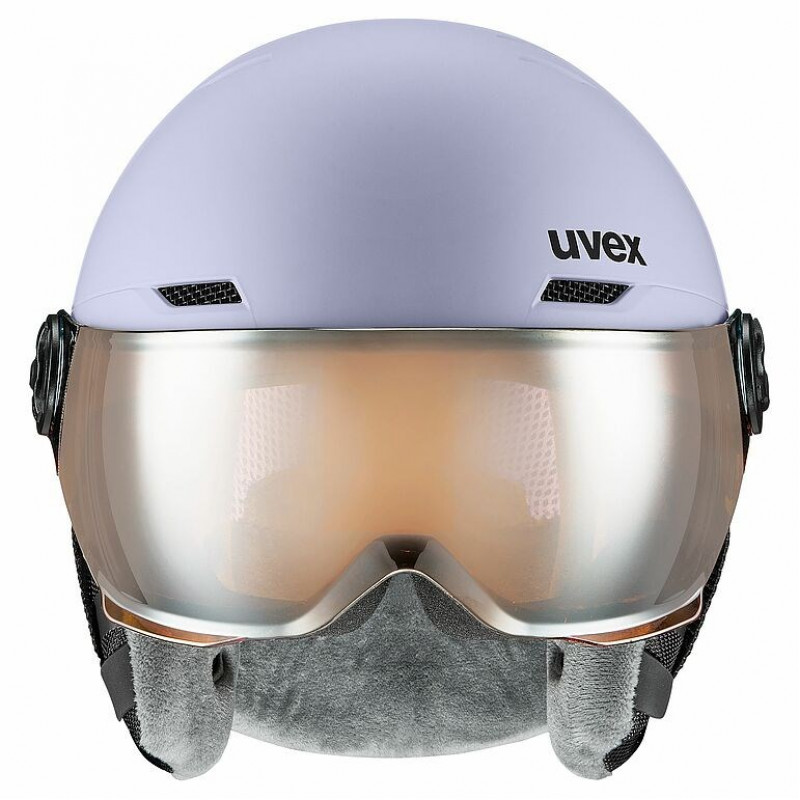 UVEX Rocket jr. Visor Kinder-Skihelm 54-58, Lavendel