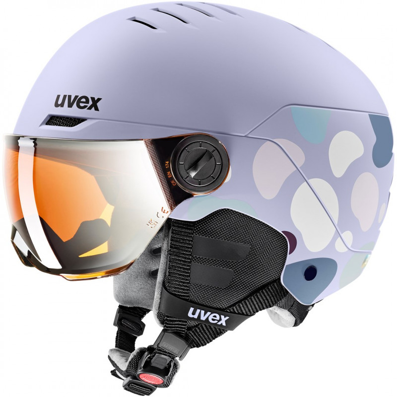 UVEX Rocket jr. Visor Kinder-Skihelm 54-58, Lavendel