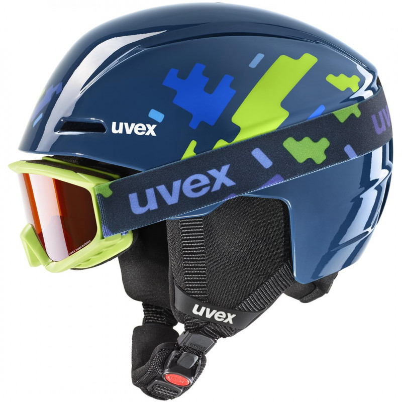 UVEX Viti Set Kinder-Skihelm, Blau, 46-50 (56/S/317/11)