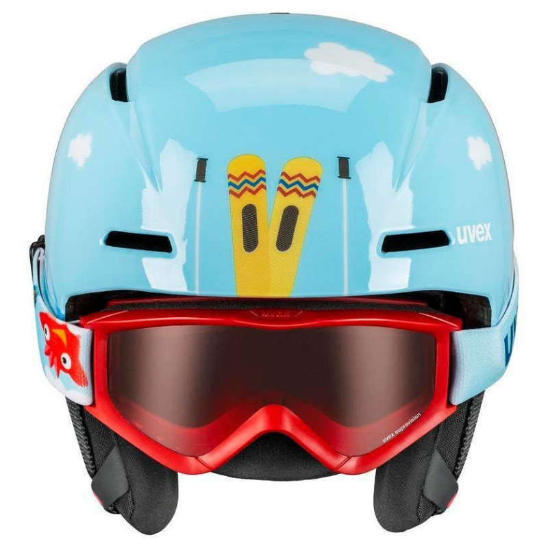 UVEX Viti Set Kinder-Skihelm, Blau, 46-50 (56/S/317/10)