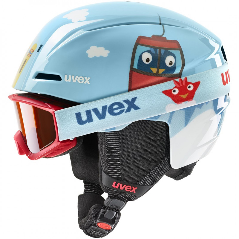 UVEX Viti Set Kinder-Skihelm, Blau, 46-50 (56/S/317/10)