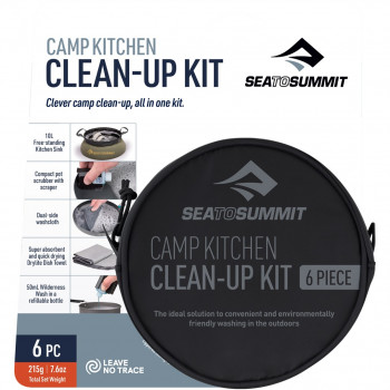 Sea To Summit Camp Kitchen Clean Up Kit, 6 Teile mit Reinigungsflüssigkeit