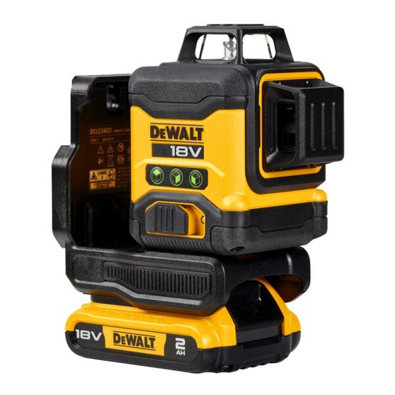 DeWalt DCLE34031D1-QW 3x360° Kreuzlinienlaser, grün, 40 m, 18 V, 2 Ah Akku, TSTAK-Koffer