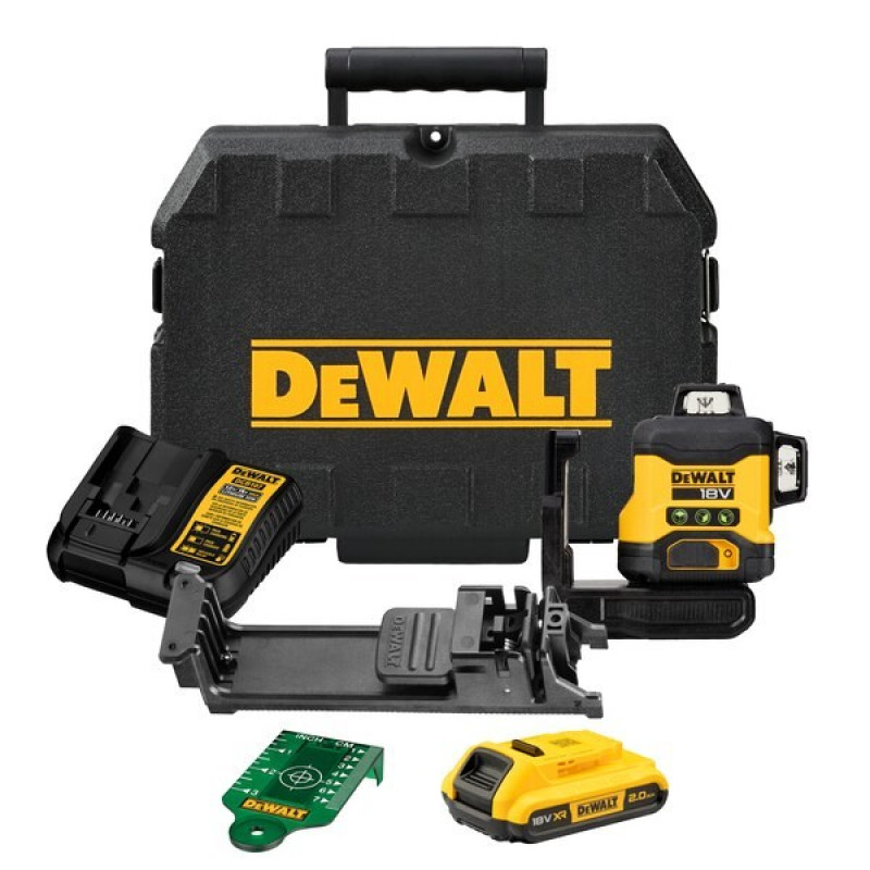 DeWalt DCLE34031D1-QW 3x360° Kreuzlinienlaser, grün, 40 m, 18 V, 2 Ah Akku, TSTAK-Koffer