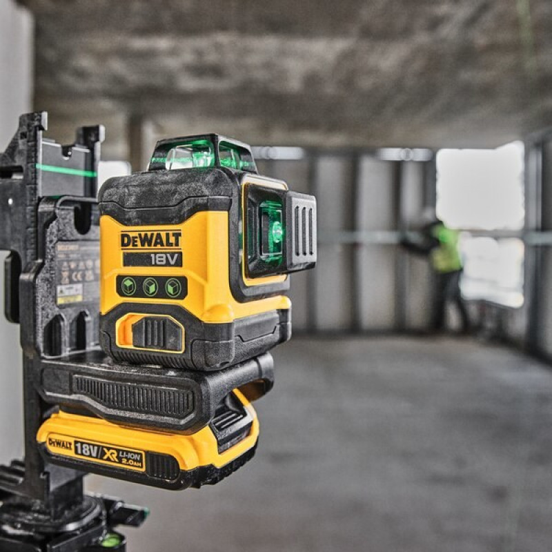 DeWalt DCLE34031D1-QW 3x360° Kreuzlinienlaser, grün, 40 m, 18 V, 2 Ah Akku, TSTAK-Koffer