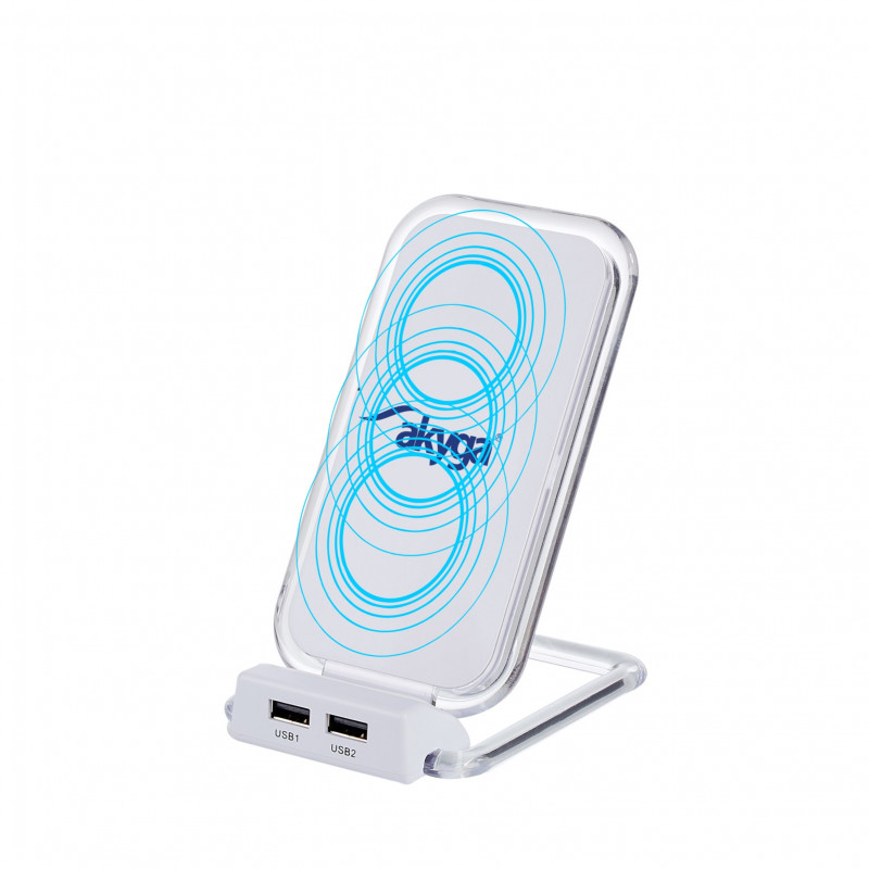 Induktionsladegerät QI Akyga AK-QI-03 5V max 1.5A 2 x USB 2.0