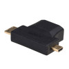 Akyga AK-AD-23 HDMI (F) auf Mini HDMI (M) / Micro HDMI (M) Adapter, Schwarz