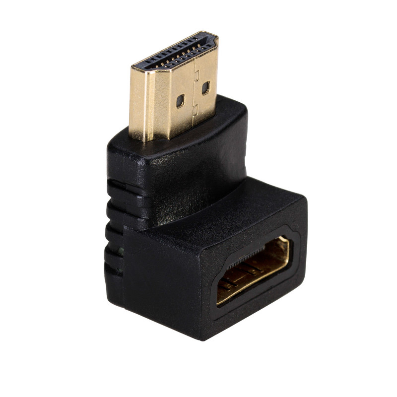 Akyga AK-AD-01 HDMI-Adapter Stecker auf Buchse, 90° nach oben gewinkelt, Schwarz