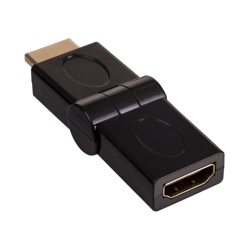 Akyga AK-AD-40 HDMI (M) auf HDMI (F) 180° drehbarer Winkeladapter, Schwarz