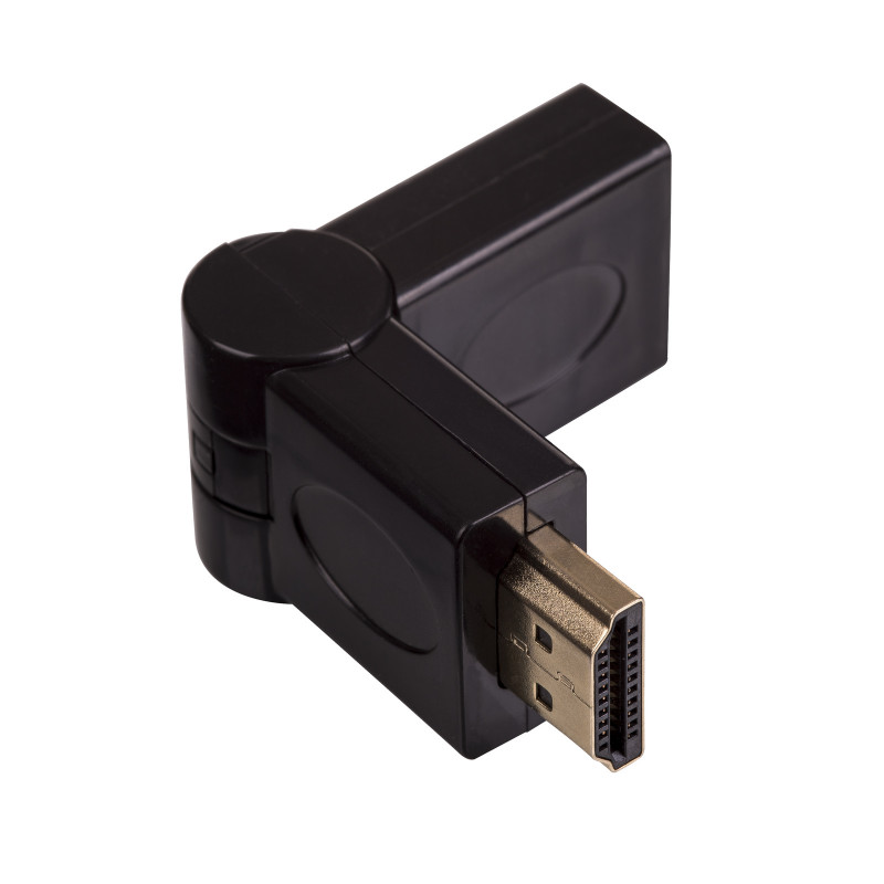 Akyga AK-AD-40 HDMI (M) auf HDMI (F) 180° drehbarer Winkeladapter, Schwarz