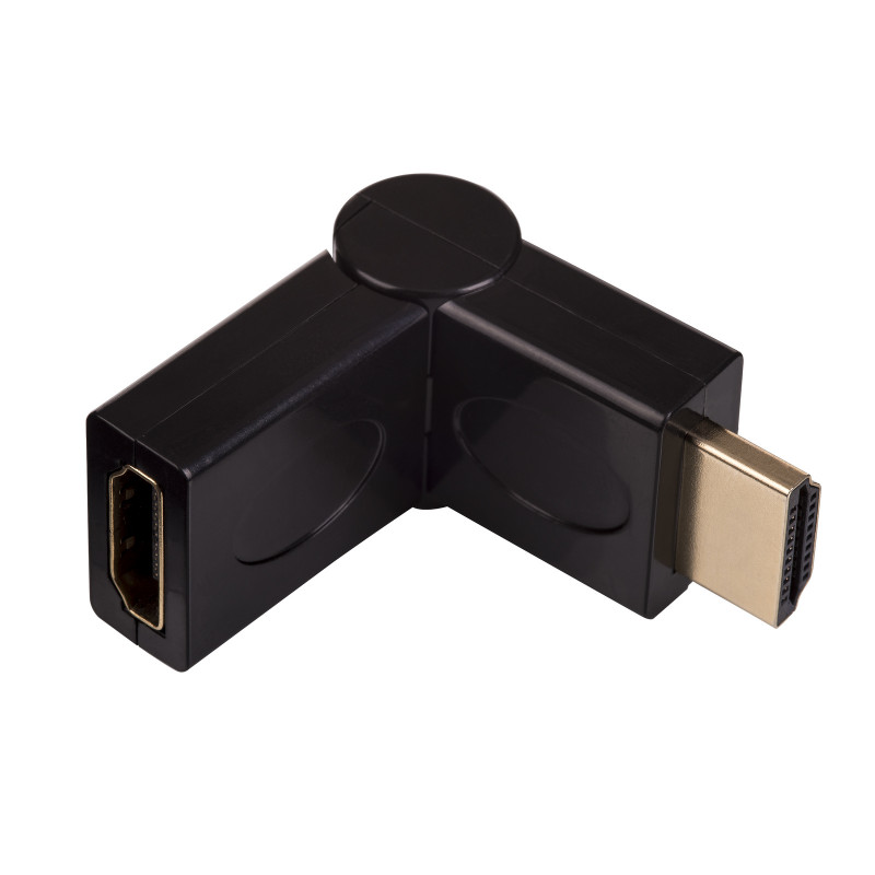 Akyga AK-AD-40 HDMI (M) auf HDMI (F) 180° drehbarer Winkeladapter, Schwarz