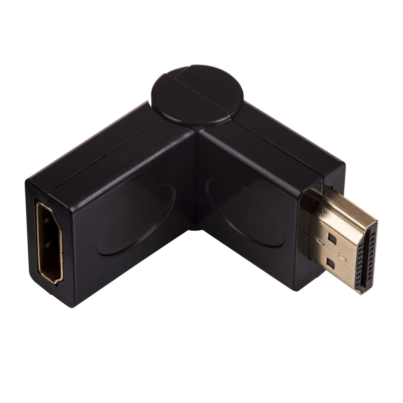 Akyga AK-AD-40 HDMI (M) auf HDMI (F) 180° drehbarer Winkeladapter, Schwarz