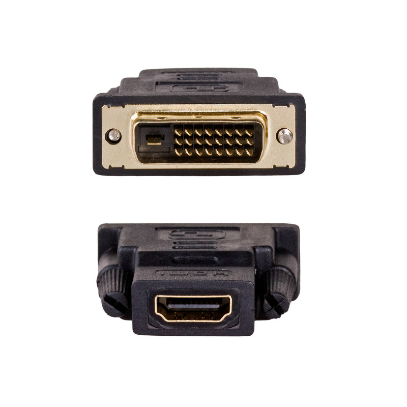 Akyga AK-AD-41 HDMI (F) auf DVI-D 24+1 (M) Adapter, Schwarz