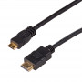 Akyga AK-HD-10M HDMI-auf-Mini-HDMI-Kabel v1.4, High Speed mit Ethernet, 1 m, Schwarz