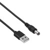 Akyga AK-DC-01 Stromkabel USB-A Stecker auf DC 5,5 x 2,1 mm Stecker, 0,8 m, Schwarz
