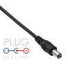 Akyga AK-DC-01 Stromkabel USB-A Stecker auf DC 5,5 x 2,1 mm Stecker, 0,8 m, Schwarz
