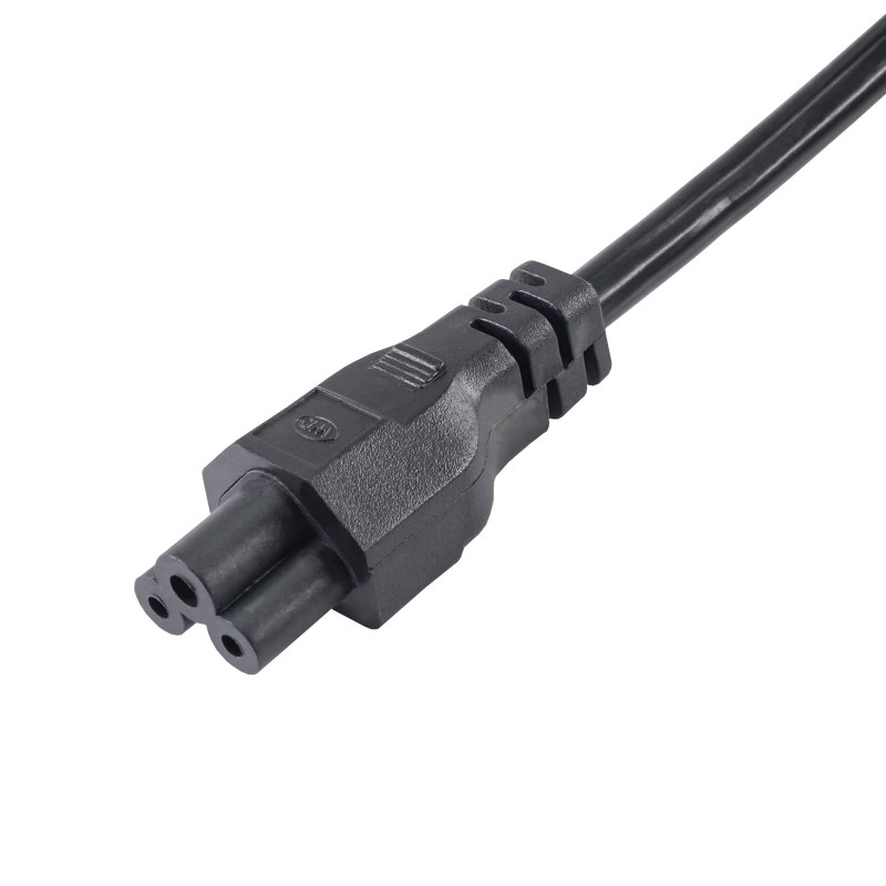 Akyga AK-NB-01C Notebook-Netzkabel CEE 7/7 auf IEC C5, Kupfer 3x0,75 mm², 1,5 m, Schwarz